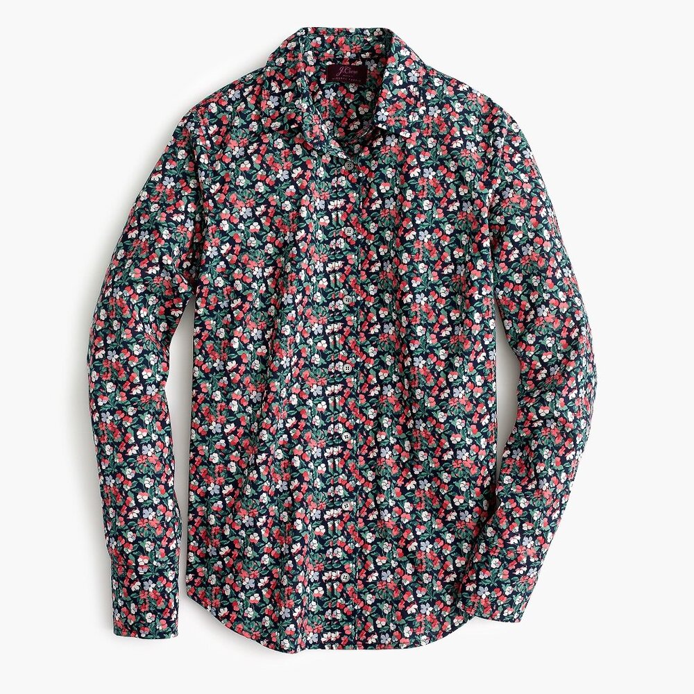 J. Crew Liberty Fabrics Slim Perfect Shirt in Sarah Floral Size 0